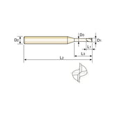 Carbide X1-EH End Mills Plain Shank HPI88 Series 2 Flute Square for Rib Processing HPI88060~HPI88828 - Big-tools Industrial Supply Tools for Metal Cutting